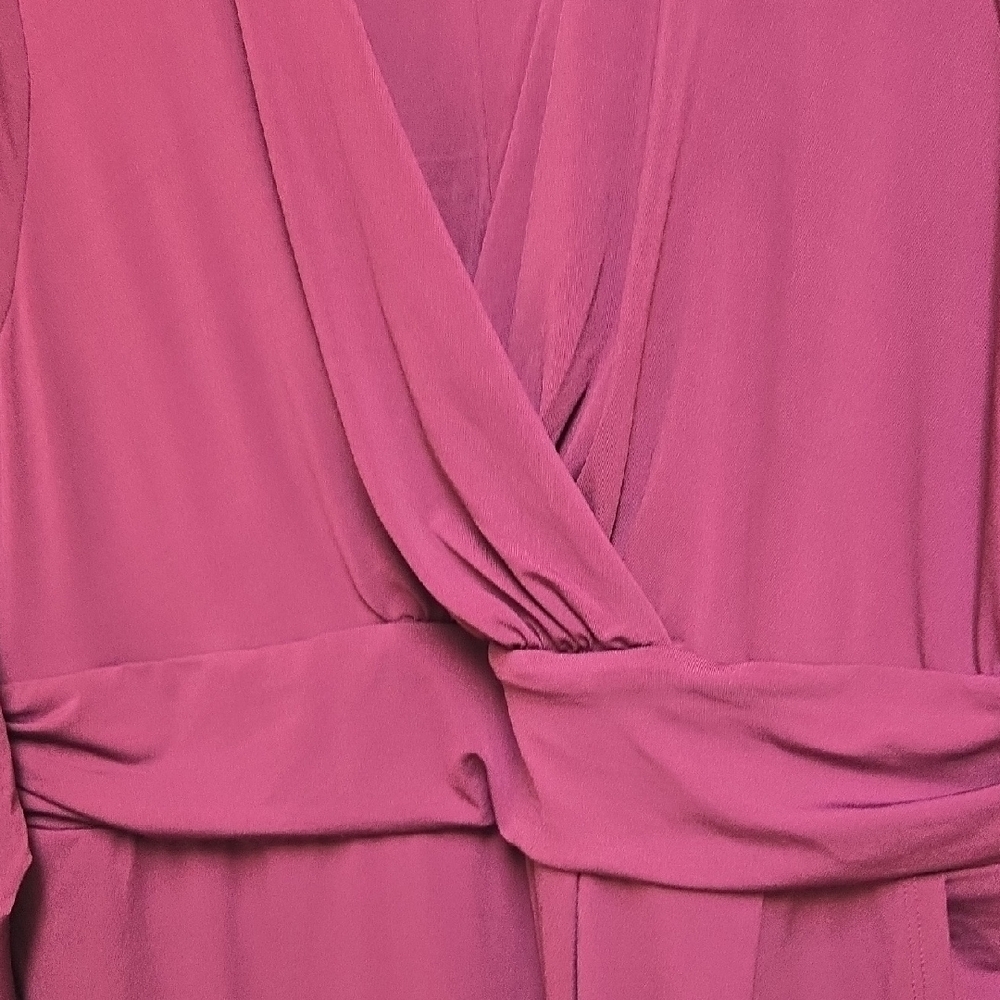 Torrid Plus Size Women's Deep Purple Magenta Long Sleeve Dress Classic Look - Picture 5 of 9